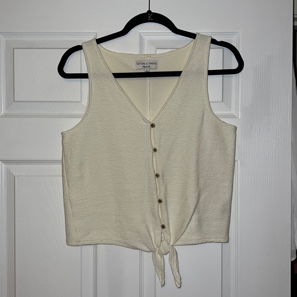Madewell Texture And Thread Button Down Tie Tank … - image 1